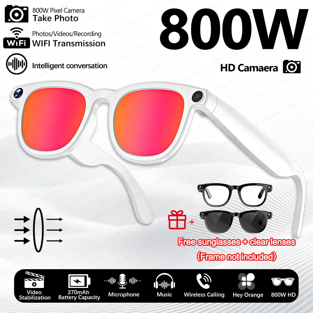 KI Smart Brille 2026 – 800W HD Kamera, KI-Bilderkennung, KI-Konversation & Übersetzung