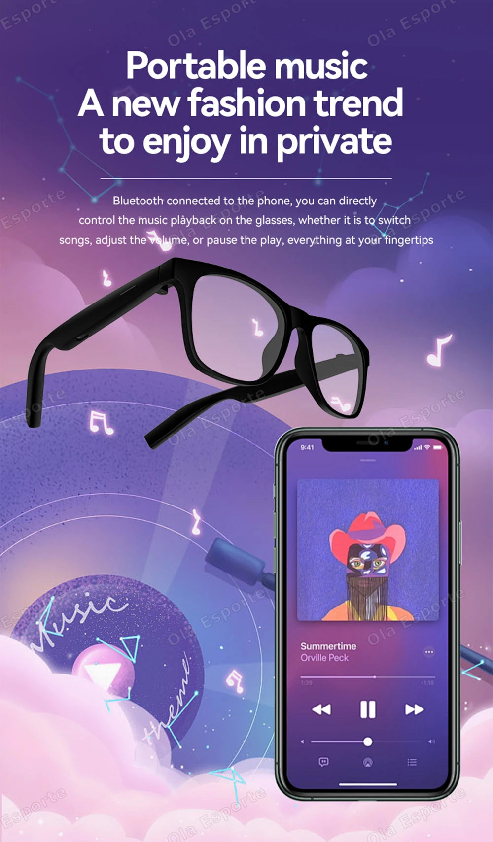 AI Smart Glasses – Bluetooth 5.3, Musik, Anrufe & offenes Audio