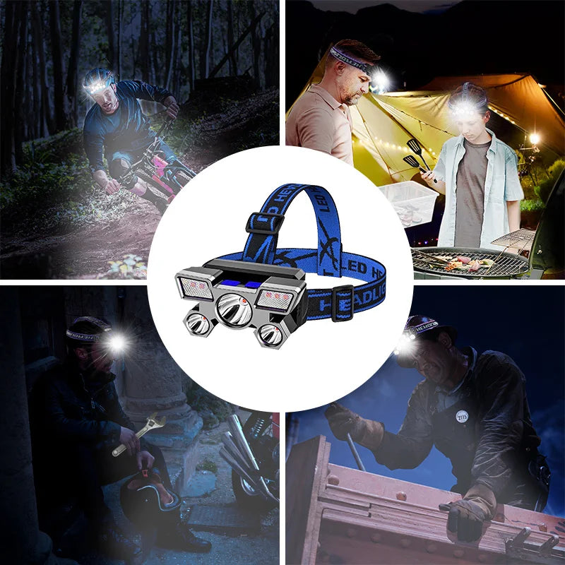 LED Stirnlampe – USB aufladbar für Camping, Angeln & Arbeiten