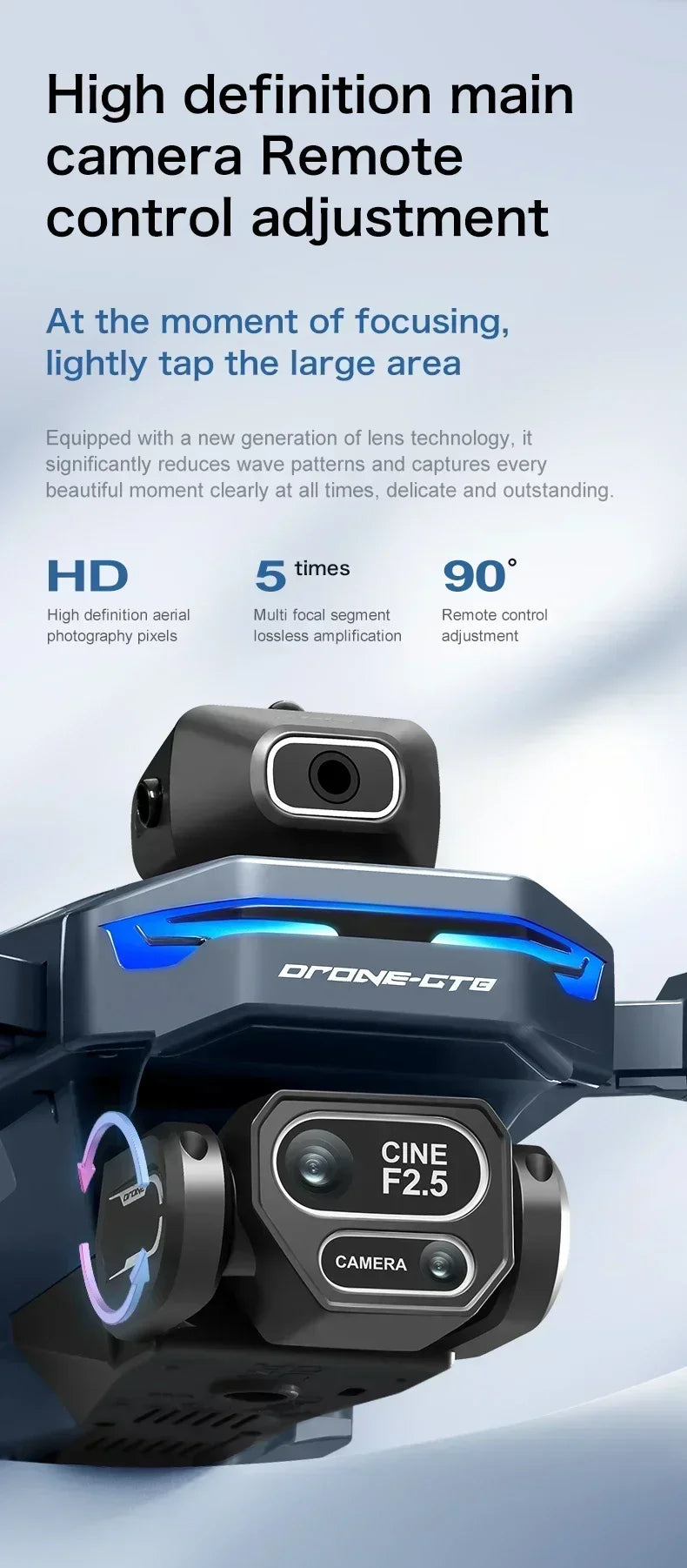 ELIGIPORT GT8 Kamera-Drohne – 4K HD, GPS, Brushless, Faltbar