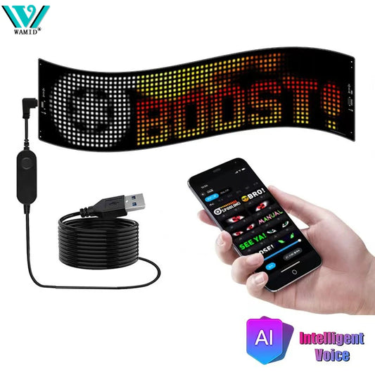 Flexibles LED-Matrix-Panel mit App-Steuerung und USB