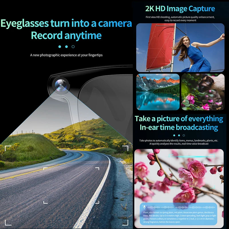 KI Smart Brille 2026 – 800W HD Kamera, KI-Bilderkennung, KI-Konversation & Übersetzung