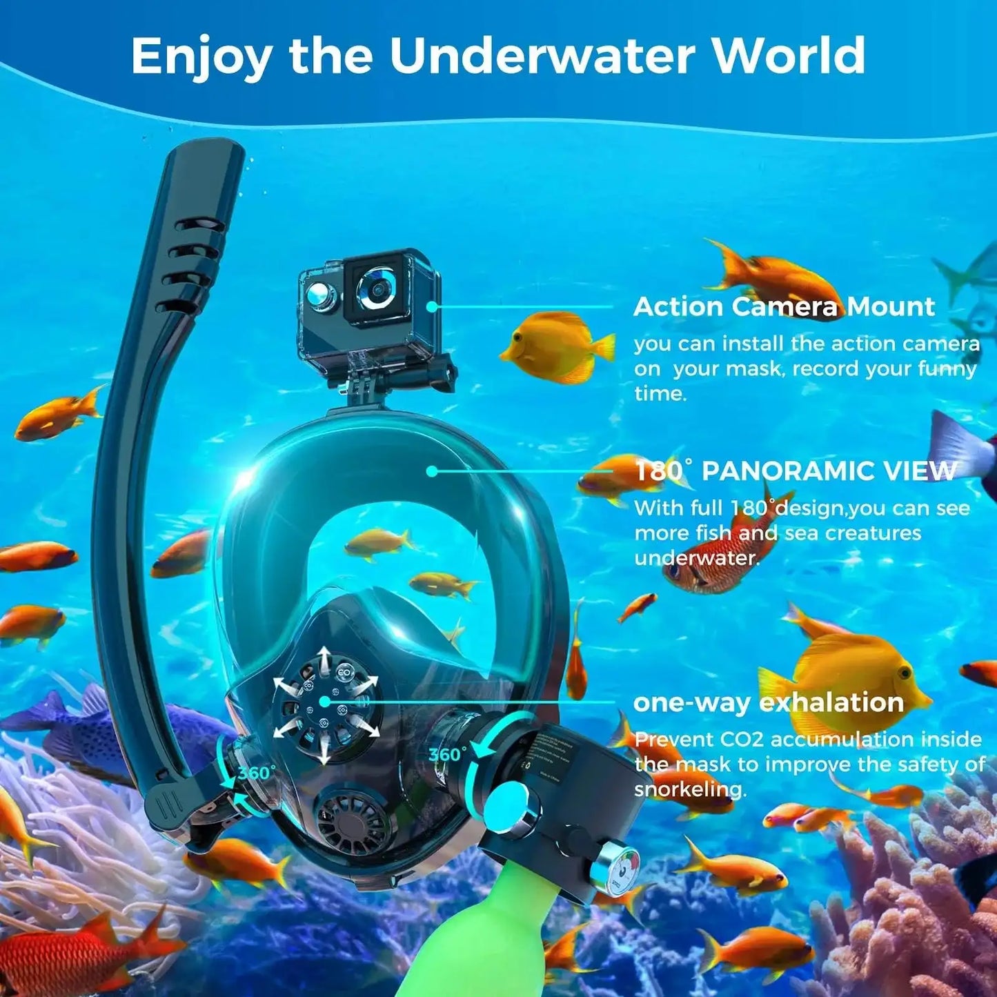 TRIMIX Mini Scuba Tank Set 0,5L – Mit Maske & Tasche, 10 Min Atemzeit für Schnorcheln & Tauchen