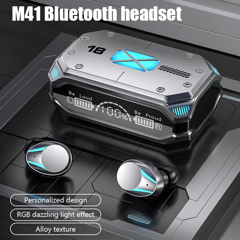 M41 Bluetooth Kopfhörer – Kabellose Earbuds mit Touch-Display, Stereo Sound & Magnetverschluss