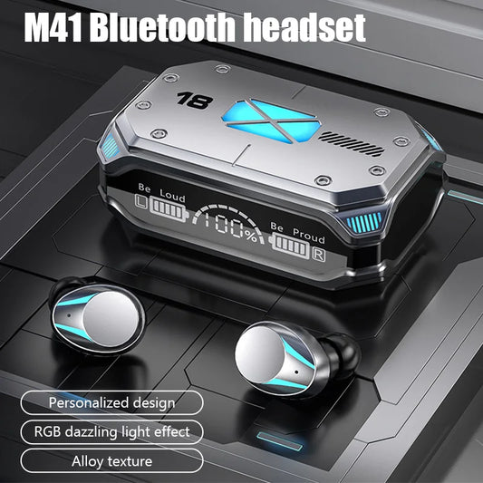 M41 Bluetooth Kopfhörer – Kabellose Earbuds mit Touch-Display, Stereo Sound & Magnetverschluss