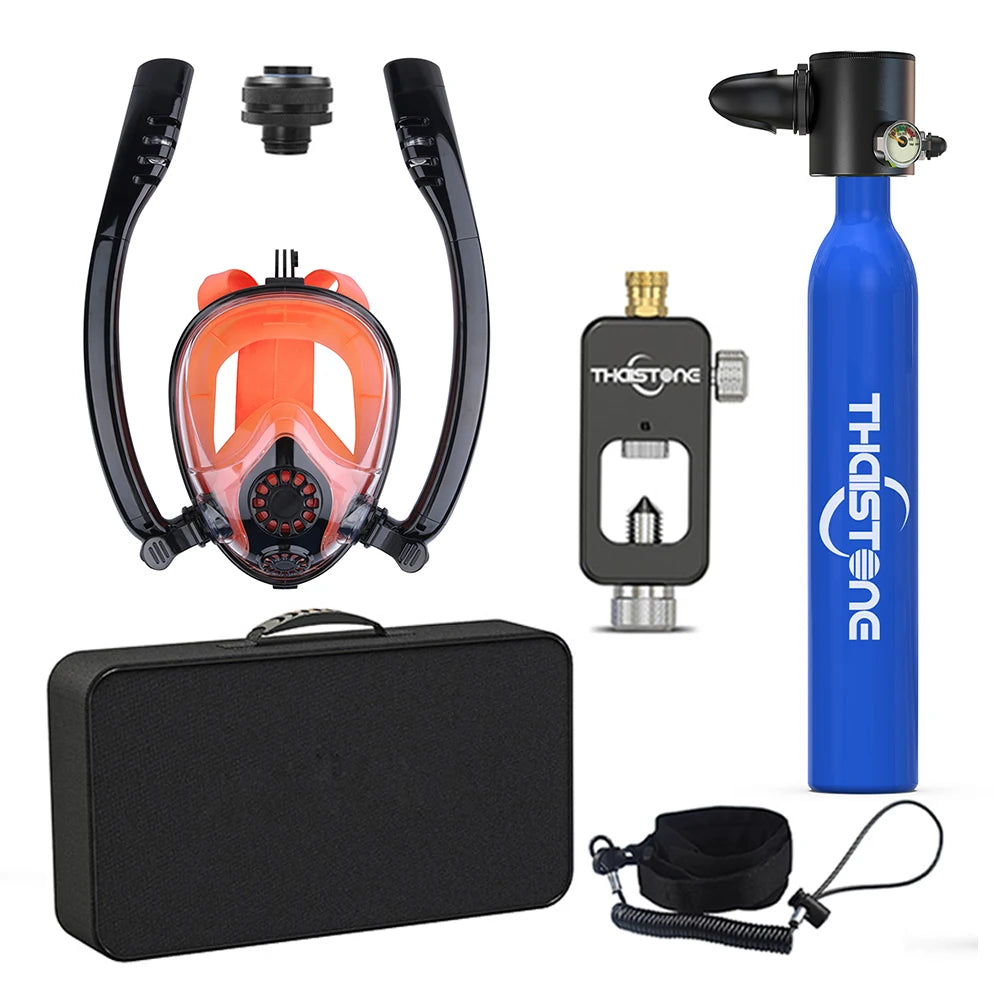 Tauchset mit Vollgesichtsmaske – 0,5 L Mini Scuba Tank & Schnorchelmaske