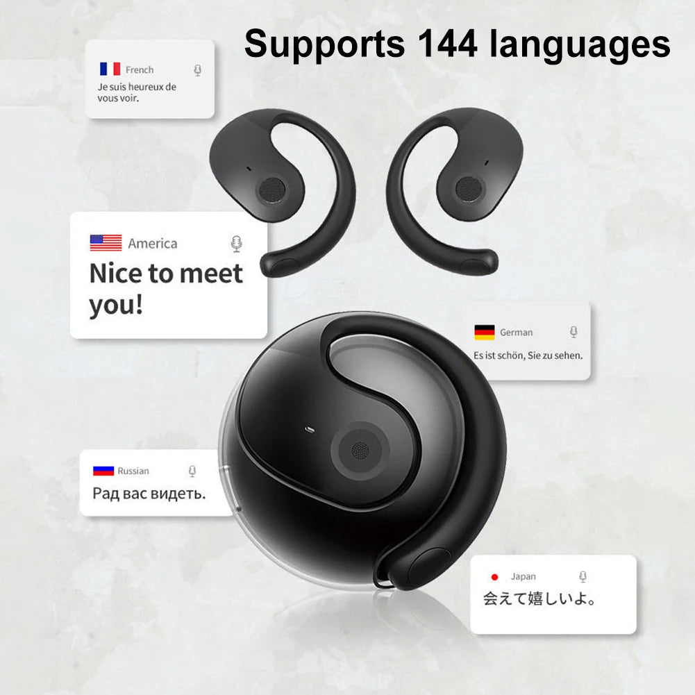 KI Übersetzungs-Earbuds – 144 Sprachen, 99% Genauigkeit, Echtzeit-Übersetzung für Reisen & Business