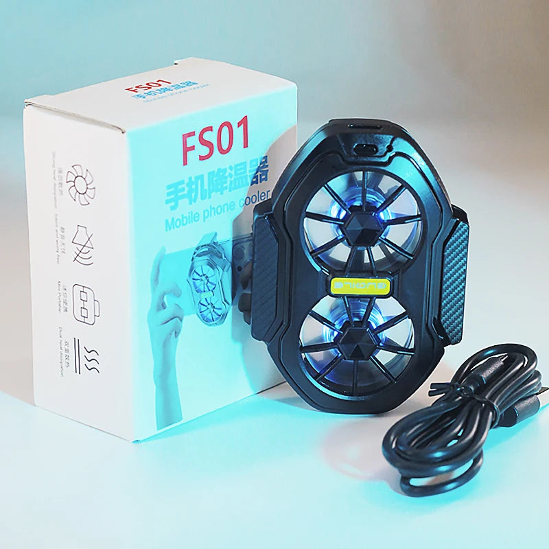 FS01 Dual-Lüfter Handy-Kühler – Wiederaufladbar, Luftkühlung & Gaming-Taste – Bild 4
