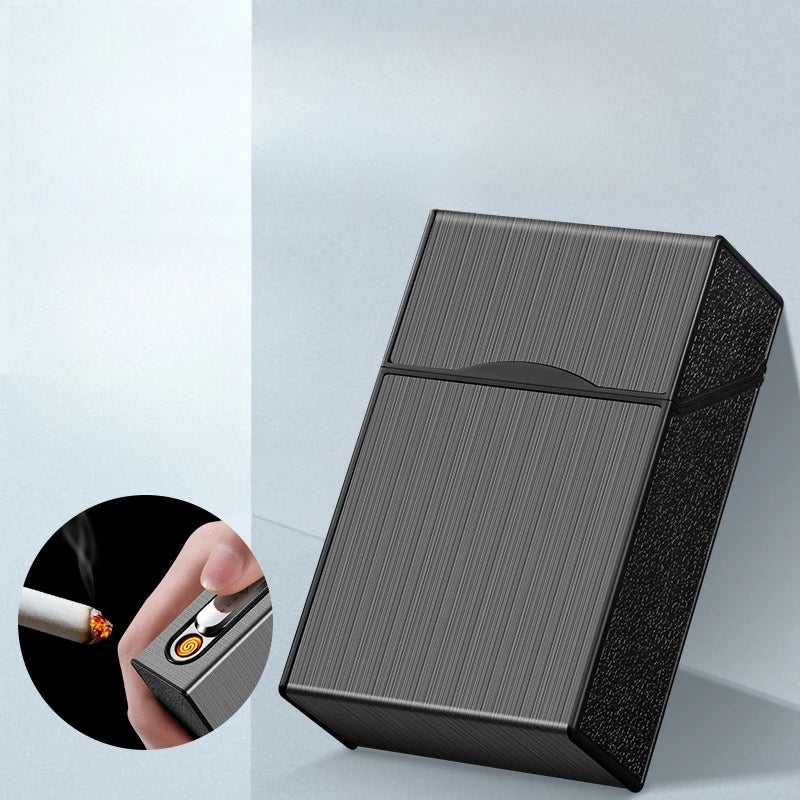 USB-Zigarettenetui für 20 Zigaretten mit Wolframdraht-Zündung – Produktbild 2