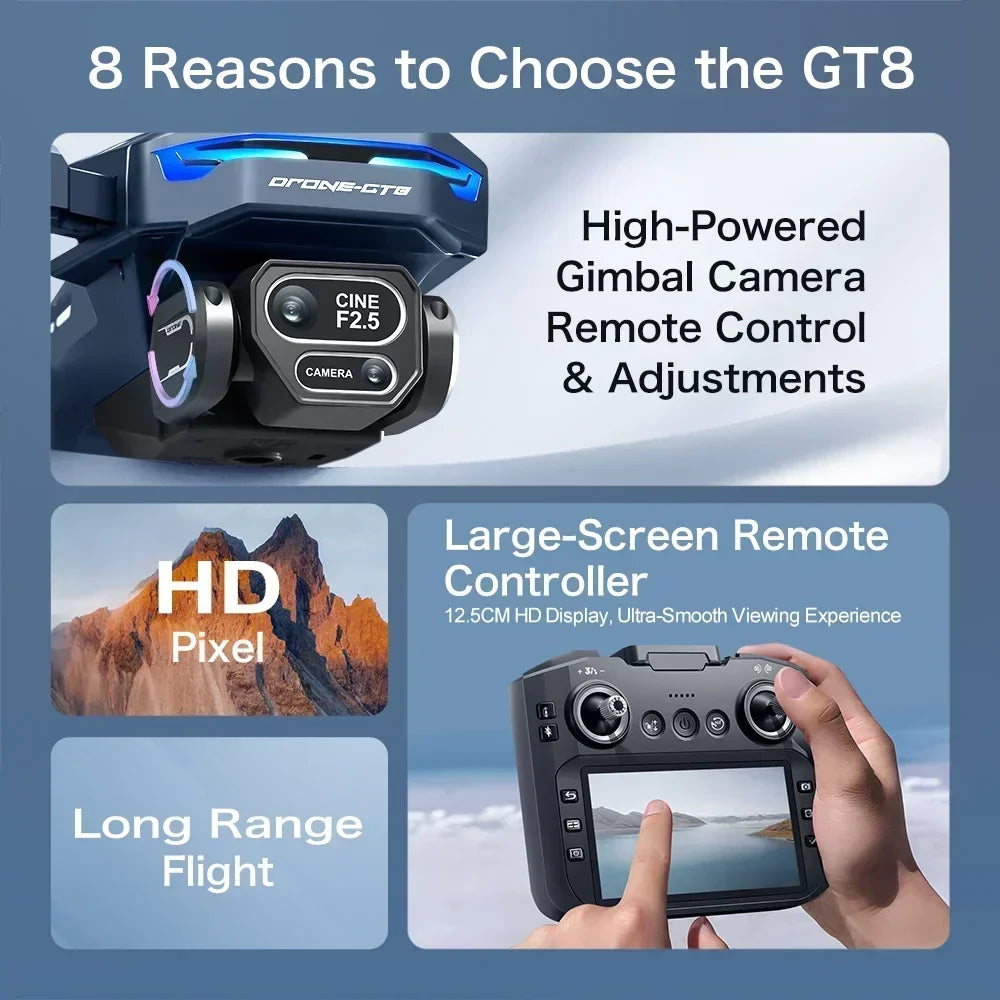 ELIGIPORT GT8 Kamera-Drohne – 4K HD, GPS, Brushless, Faltbar