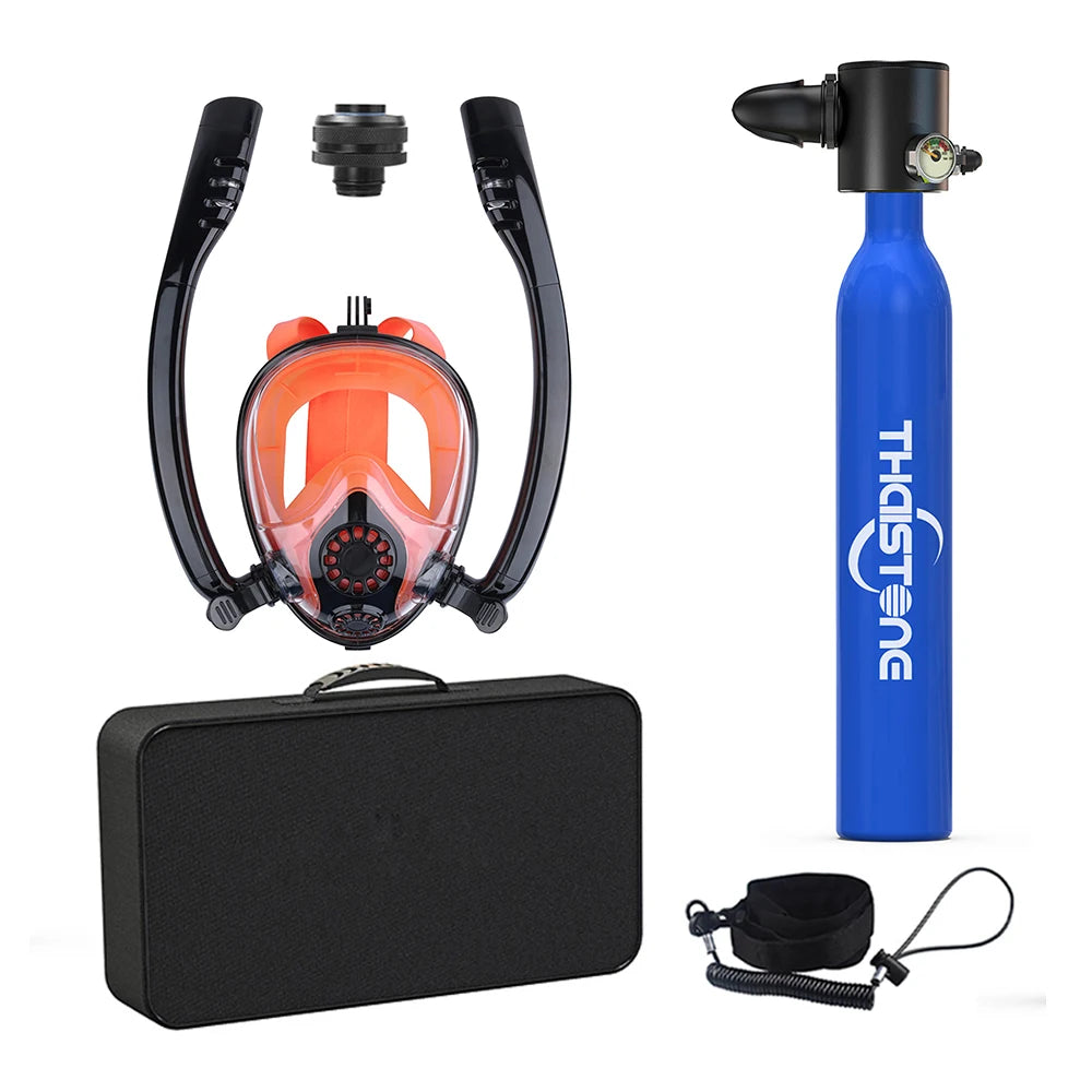 Tauchset mit Vollgesichtsmaske – 0,5 L Mini Scuba Tank & Schnorchelmaske