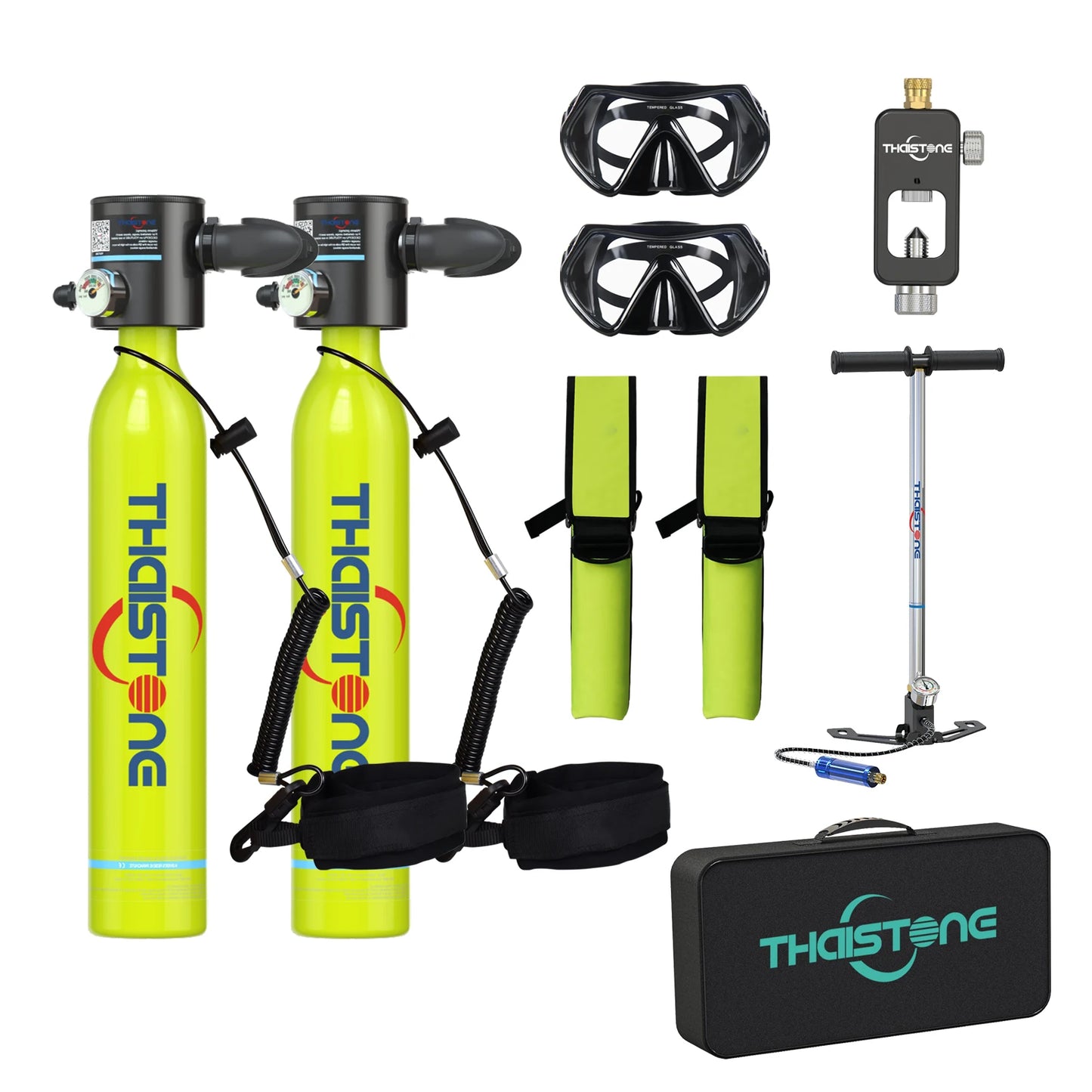 THAIITONEE Mini Scuba Tank 0,5L – Tragbare Tauschflasche für Schnorcheln & Tauchen (5-10 Min)