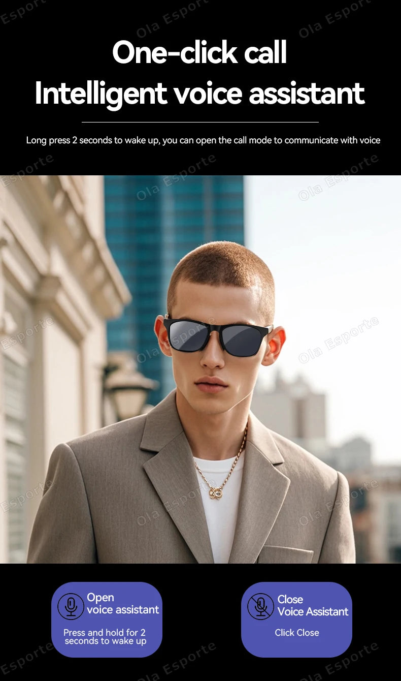 AI Smart Sonnenbrille 2026 – Bluetooth, Musik, Anrufe & Sprachsteuerung