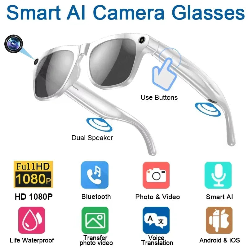 Lenovo 8K Smart-Brille – 1200MP Kamera, ChatGPT, Touch, Sport, KI-Sprachassistent & Bluetooth