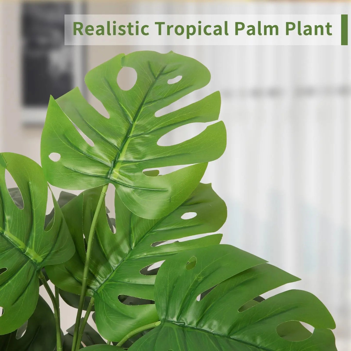 Künstliche Palme im Topf – 29 Zoll Monstera Deko Pflanze für Indoor & Outdoor