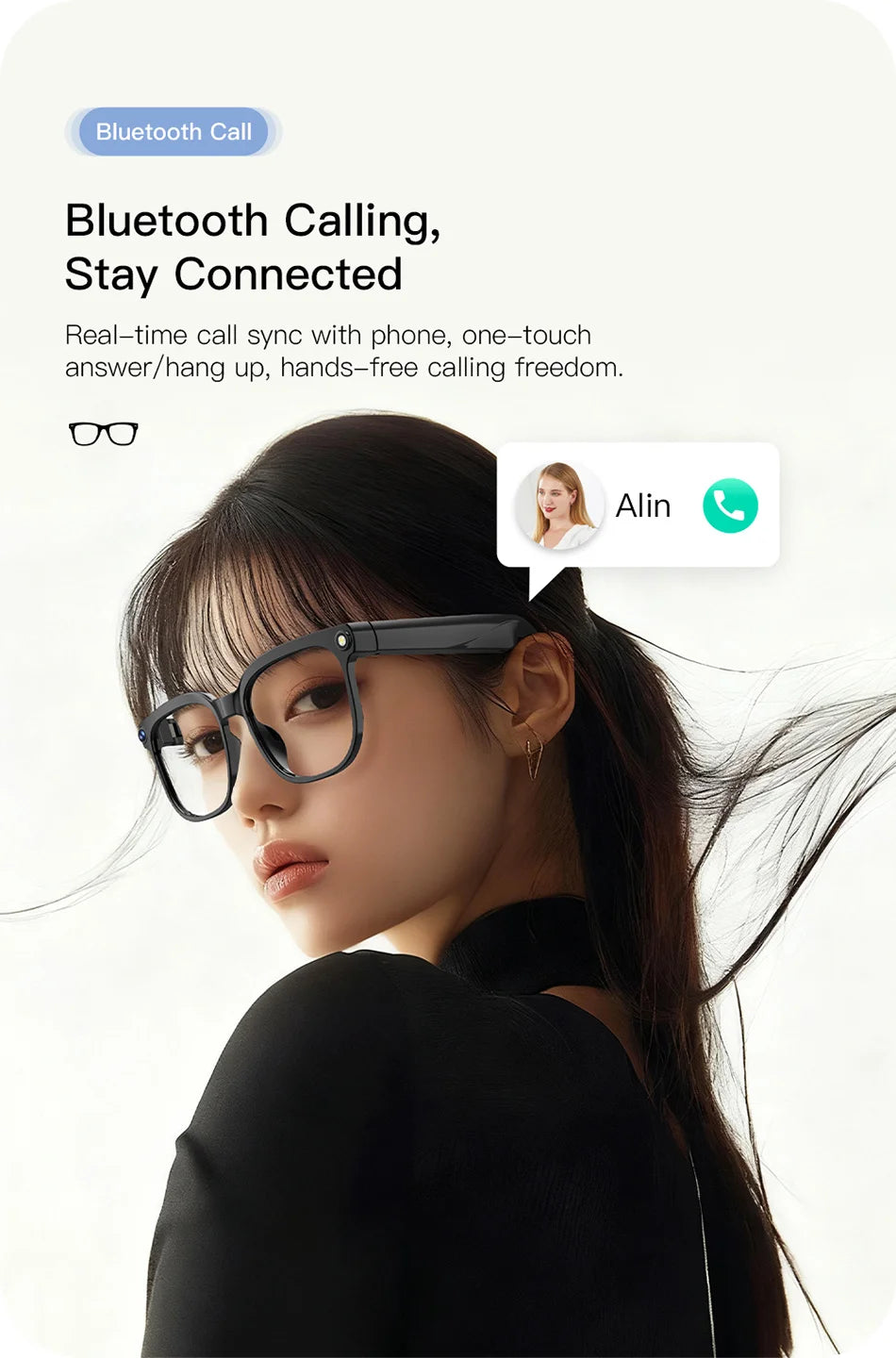 AI Smart Glasses 2026 – 1080P Kamera, WLAN, Übersetzung & Sprachassistent