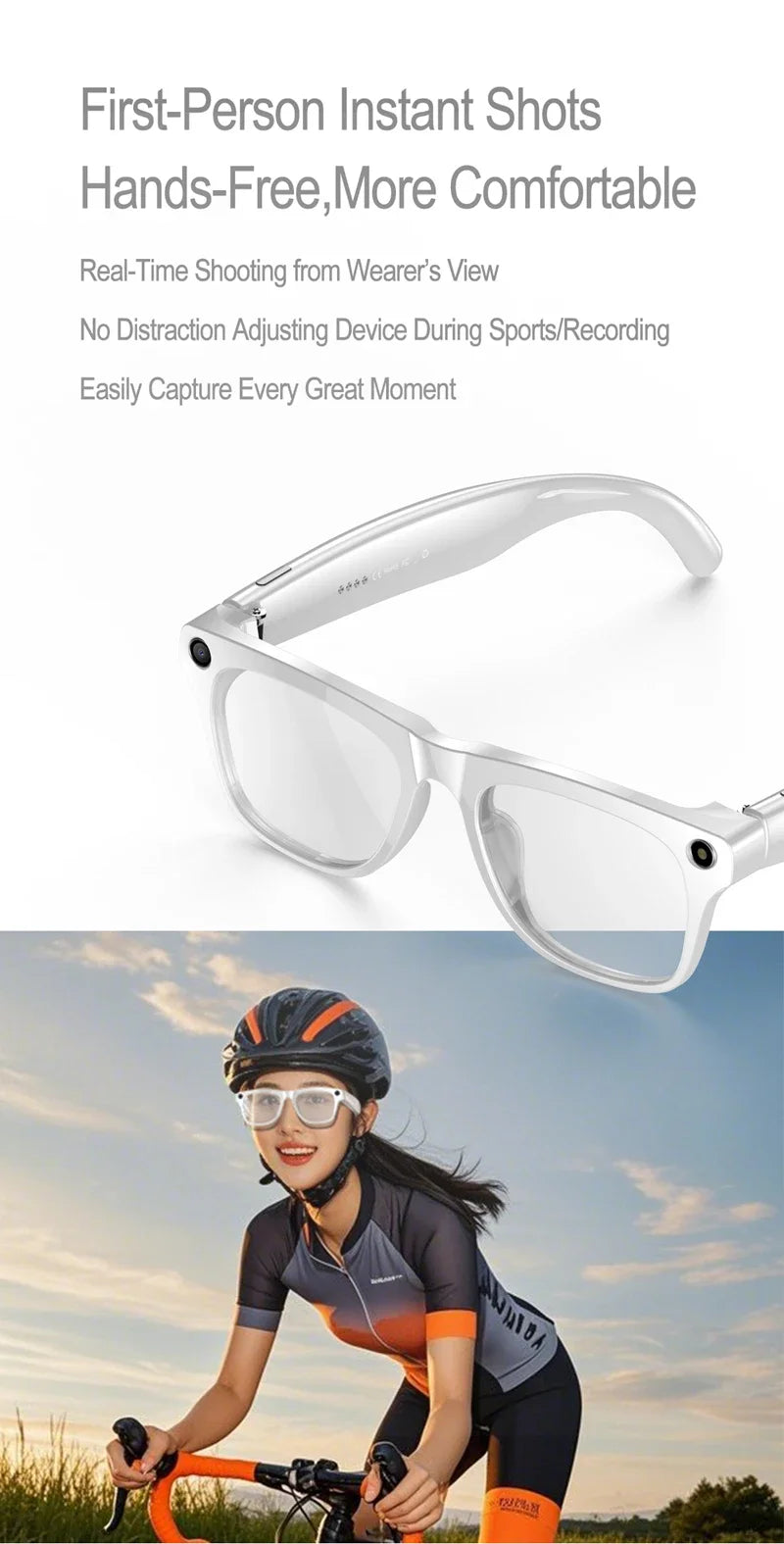 6K AI Kamera Brille – Photochrom, ChatGPT, Übersetzung in 75 Sprachen & Bluetooth