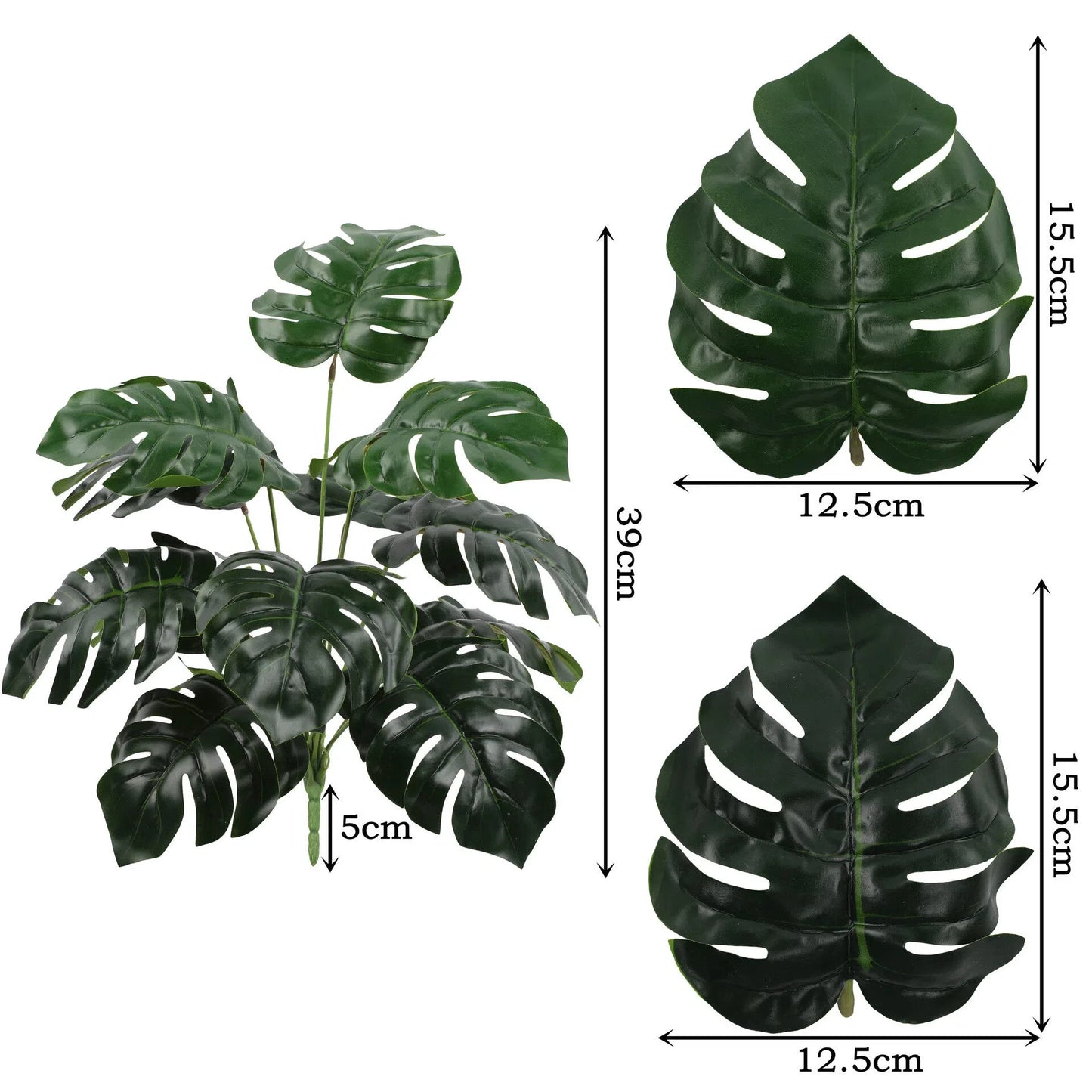 Künstliche Monstera Pflanze 42–54cm – UV-beständig für Indoor & Outdoor Deko