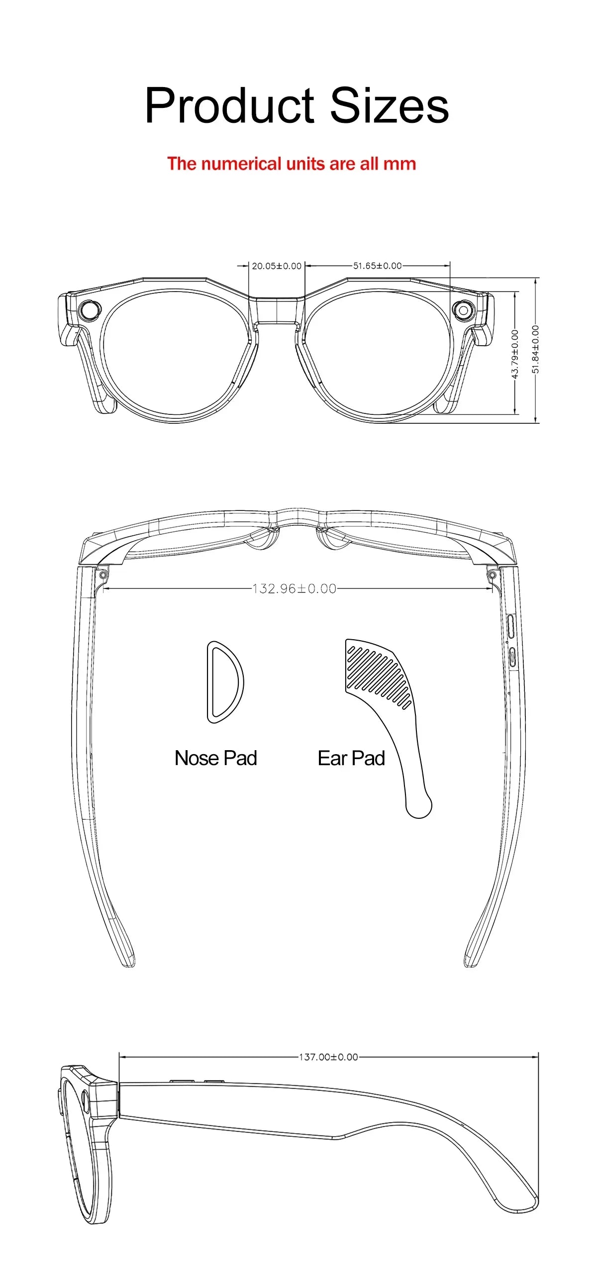 KI Smart Brille – 800W Anti-Shake Kamera, WiFi-Übertragung, IP66, KI-Übersetzung & BT