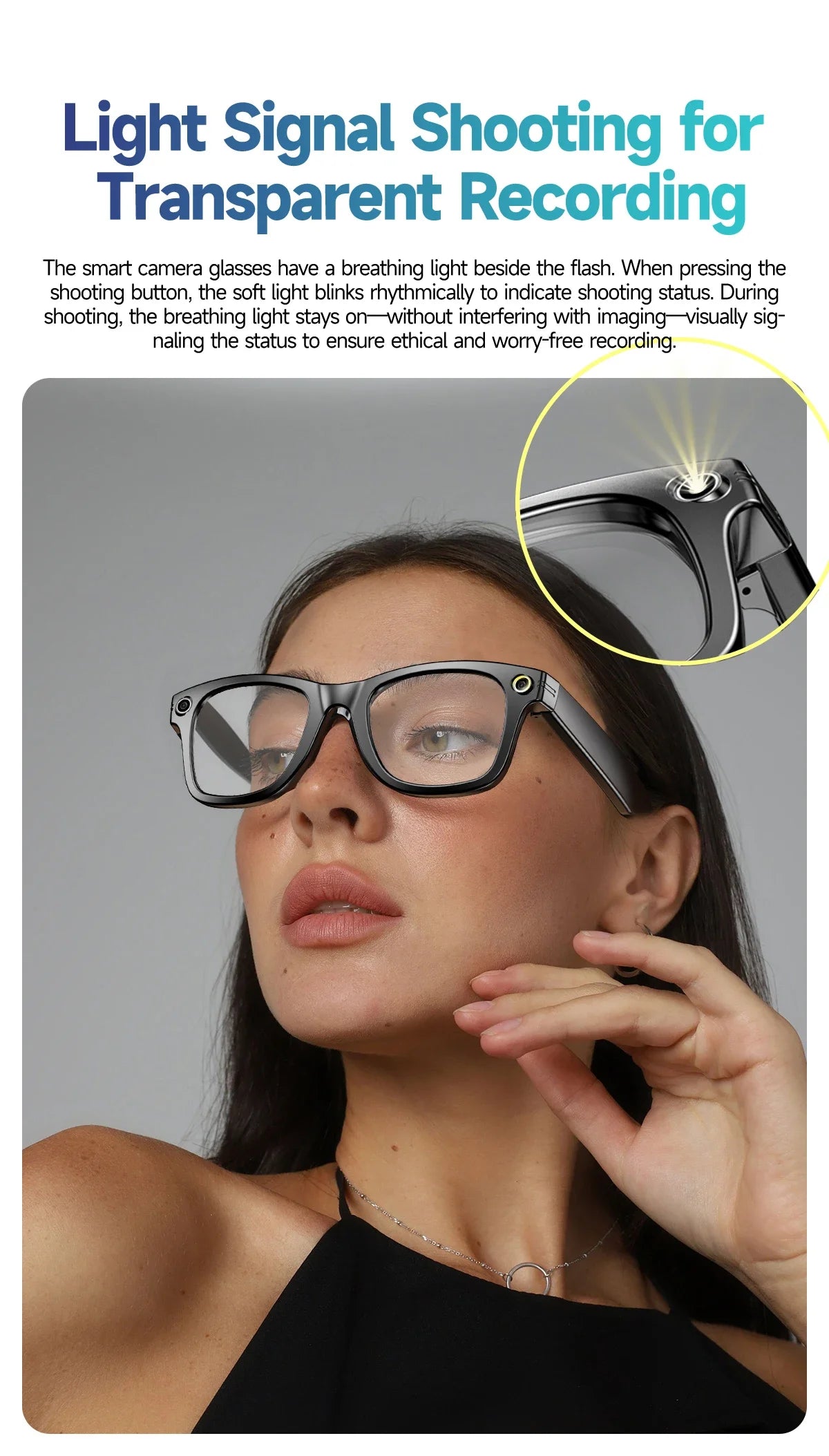 2026 KI Smart-Brille 8MP – 100+ Sprachen Übersetzung, Bluetooth, Musik & Video