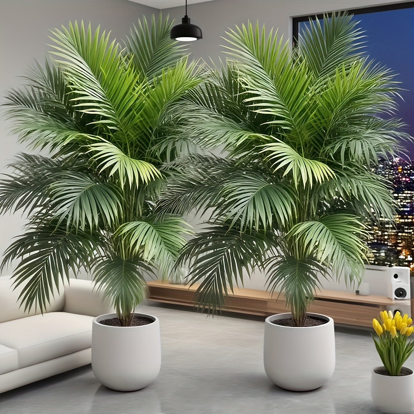 2er Set Große Künstliche Palmen – Stehend, Pflegefrei für Wohnzimmer & Ostern